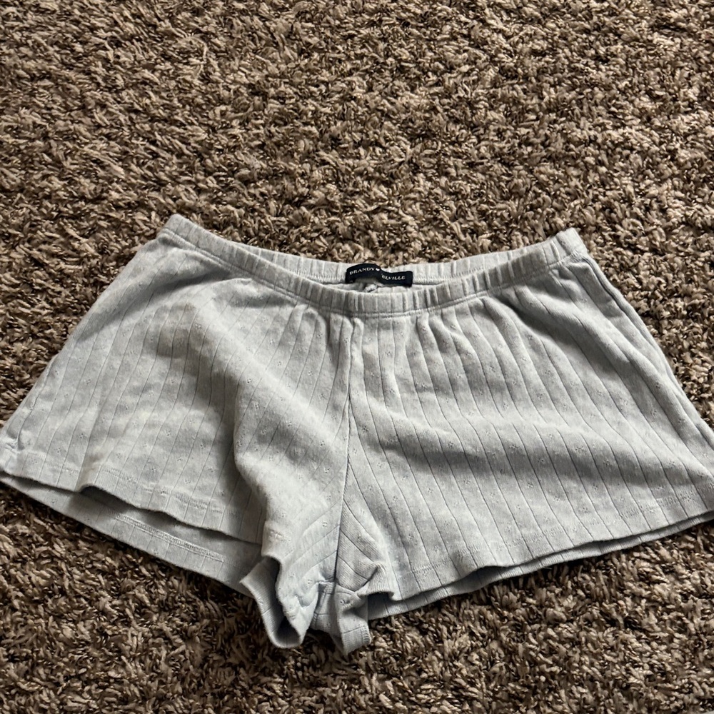 Blue/Gray Ribbed Shorts